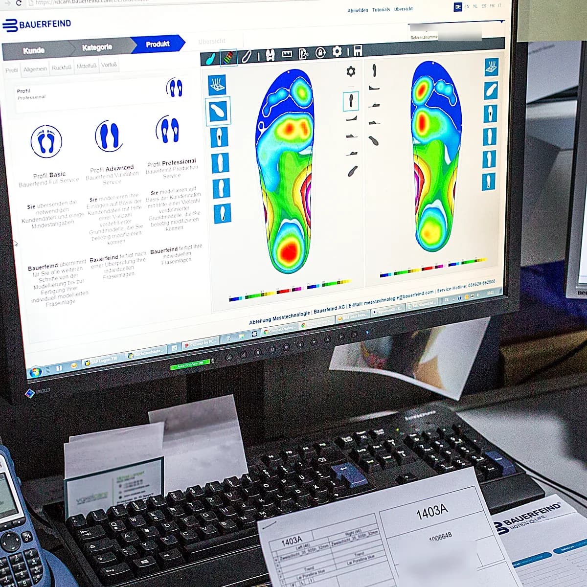 Fußdruckmessung: Auswertung der Druckverteilung am Bildschirm